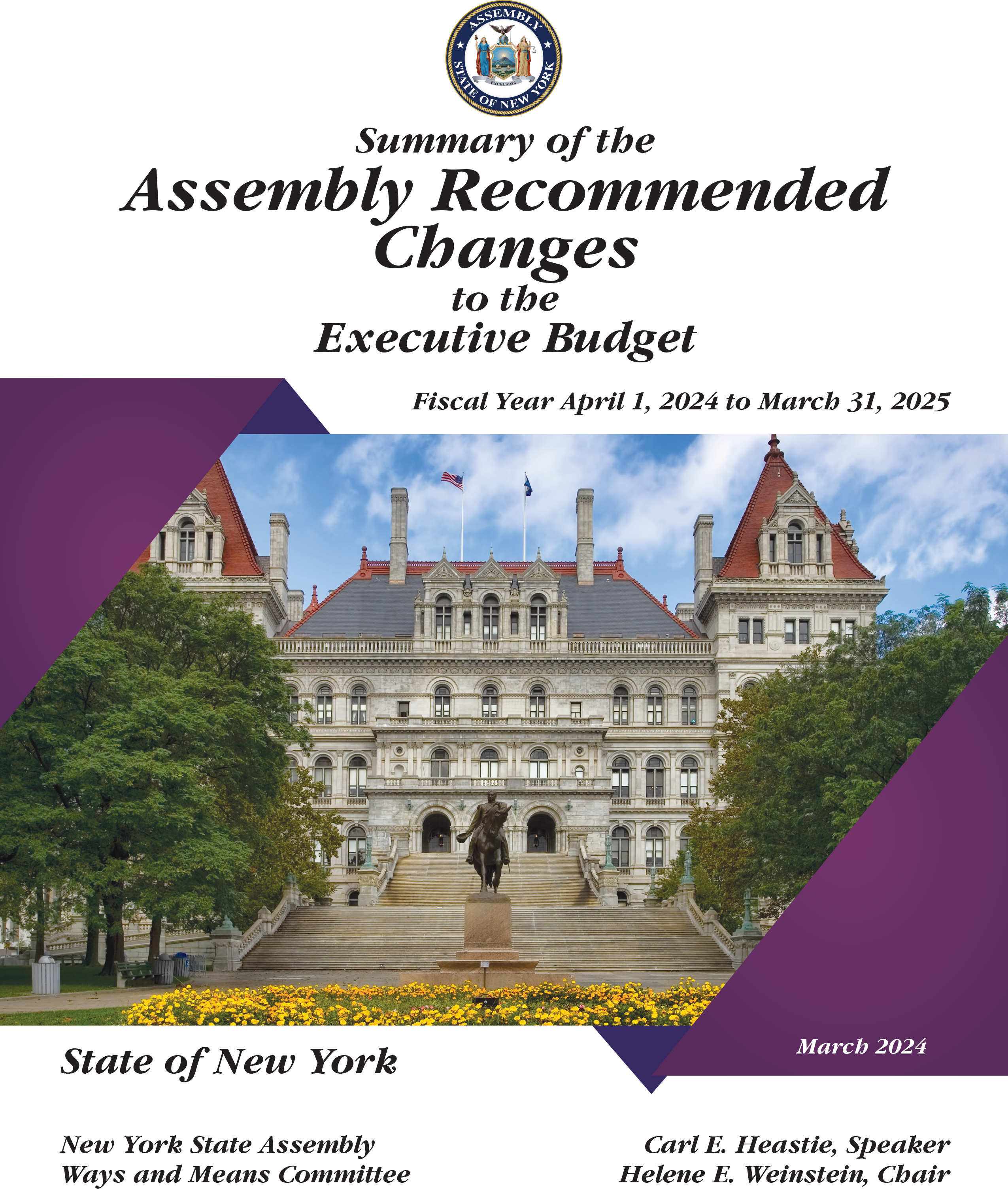 Summary of the Assembly Recommended Changes to the Executive Budget