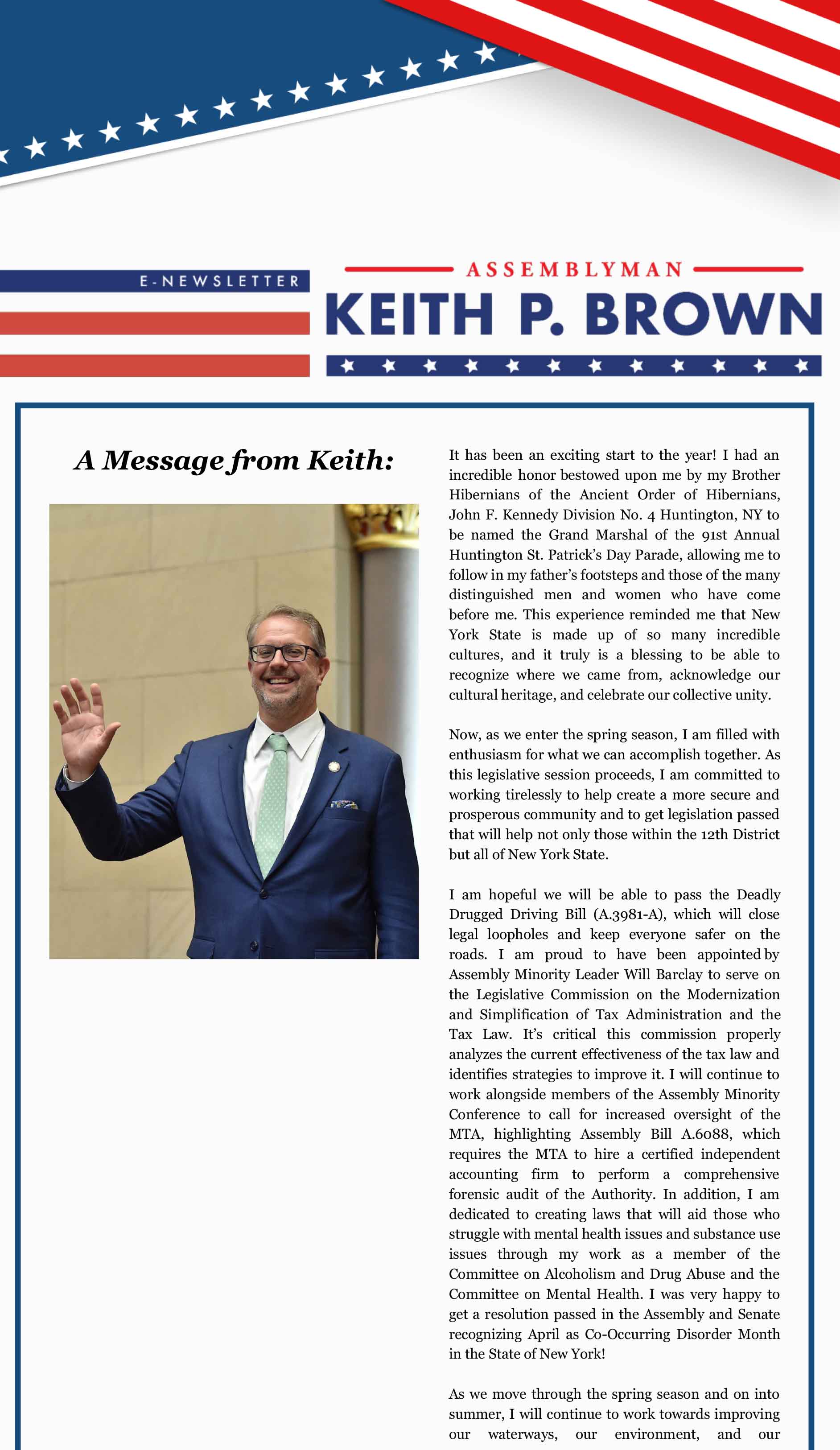 Assemblyman Keith Brown’s Start of the Year 2025 Newsletter