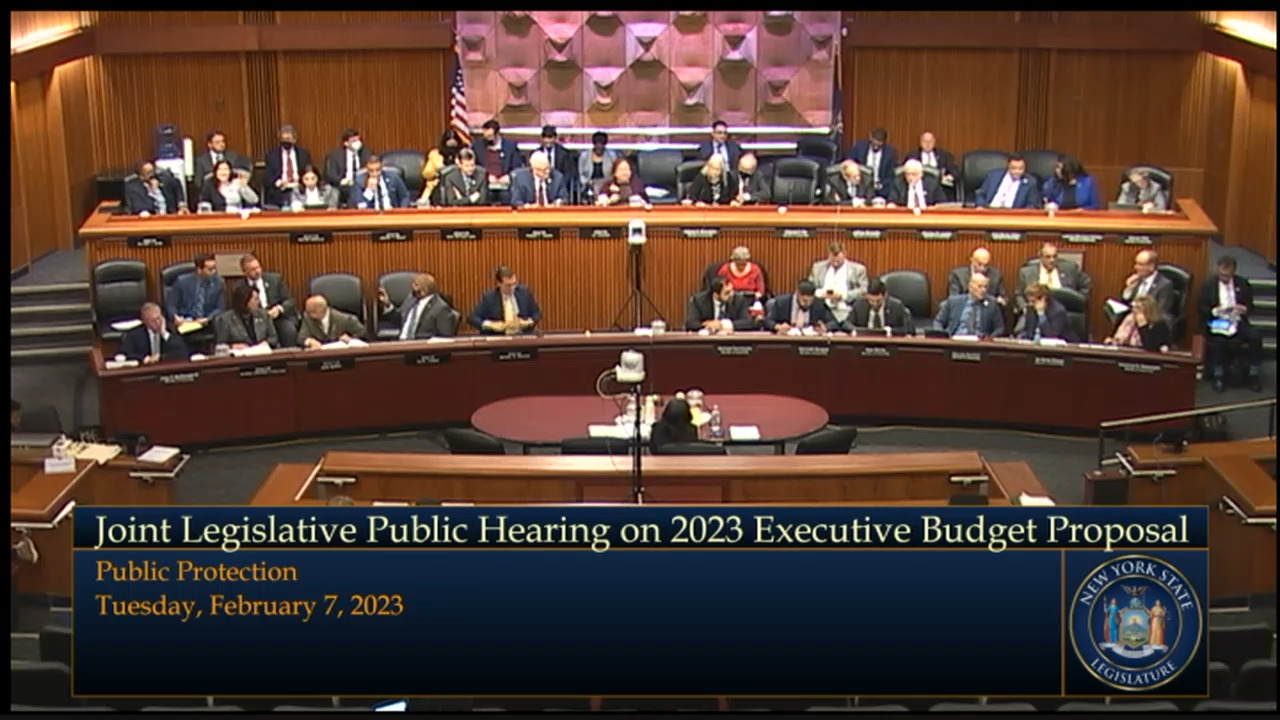 Chief Administrative Judge Testifies During a Budget Hearing on Public Protection