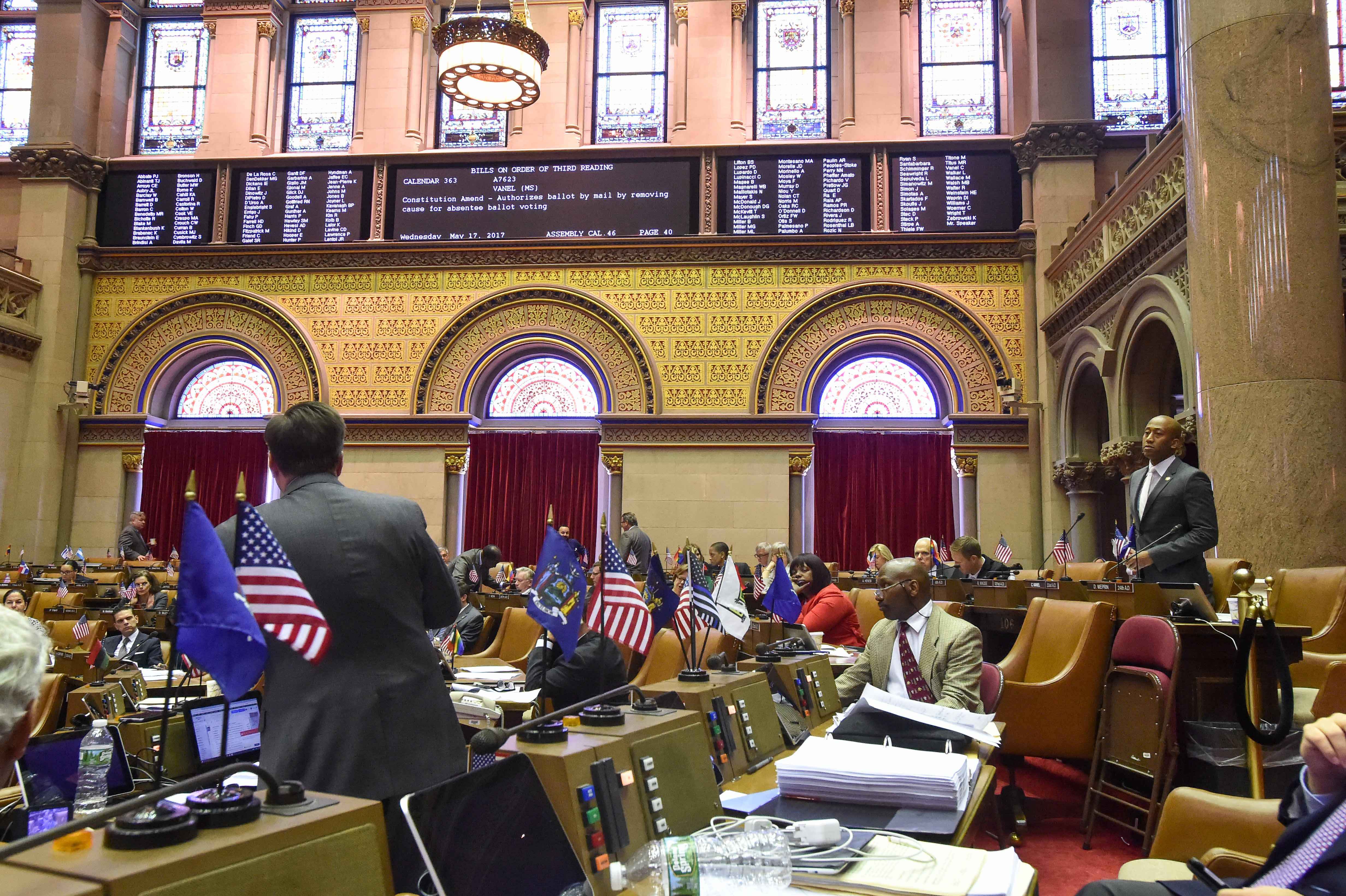 Assembly member Vanel speaking on no excuse absentee ballots