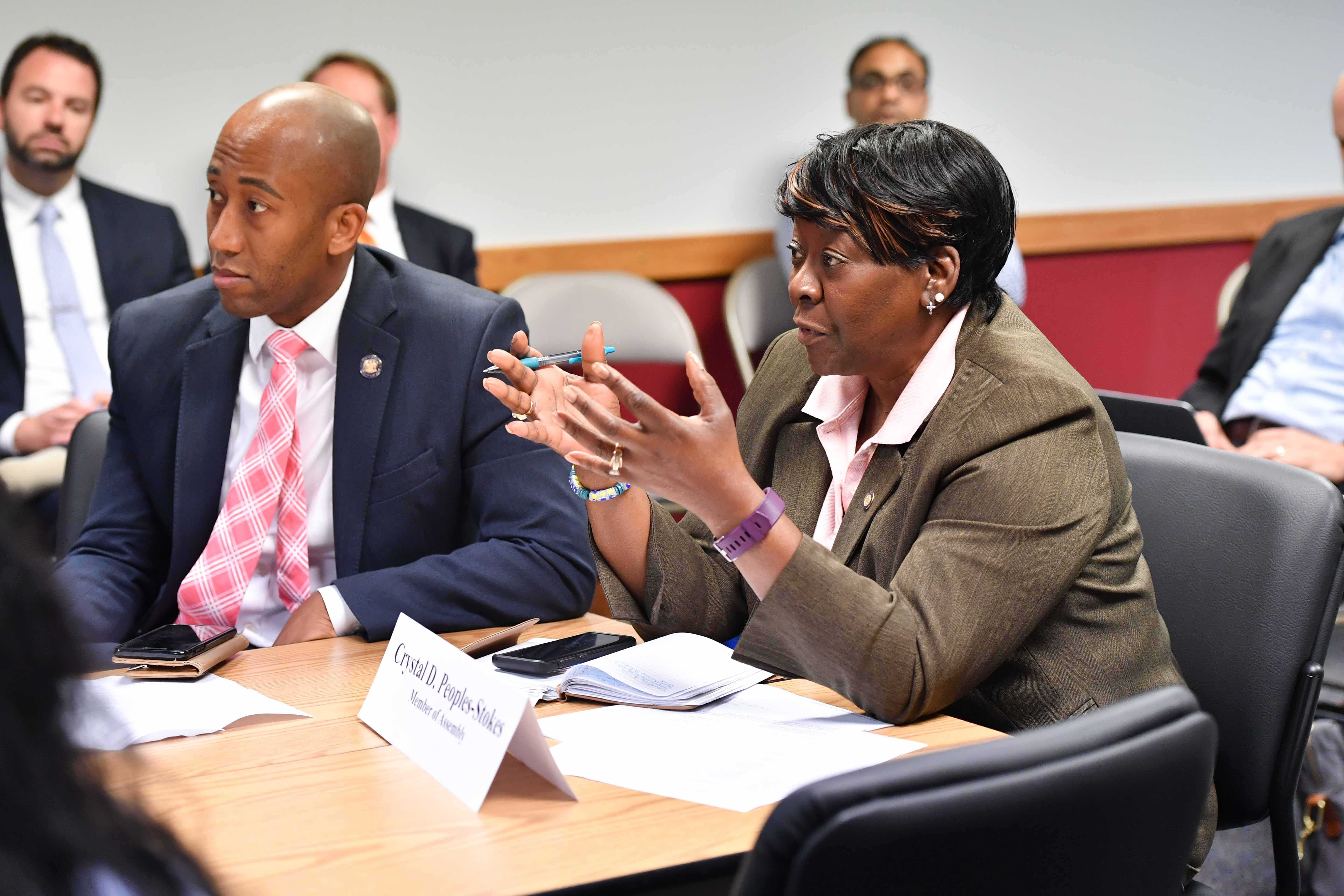 Assembly member Vanel with colleagues at Artificial Intelligence Round Table