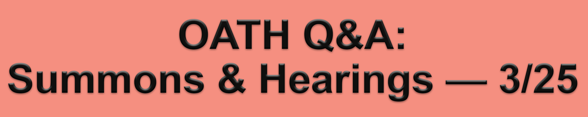 OATH - In the District