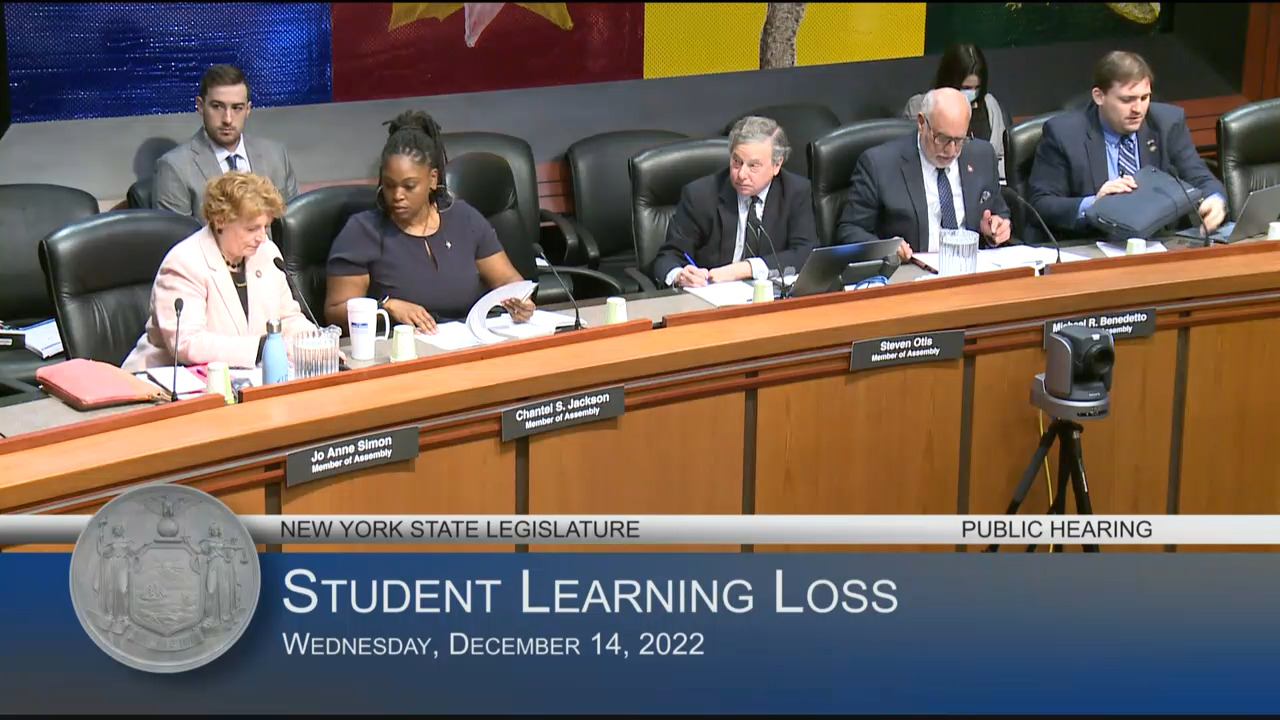 NYS Department of Education Representatives Testify During Hearing on Student Learning Loss