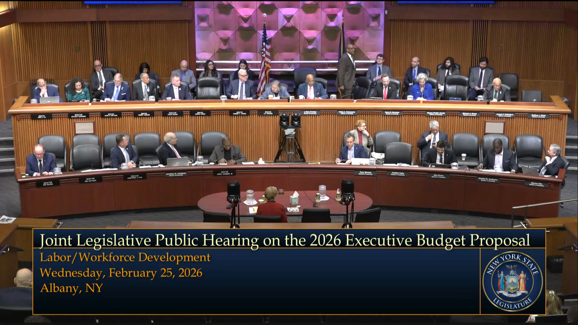 NYS Labor Commissioner Testifies During Joint Budget Hearing on Labor and Workforce Development