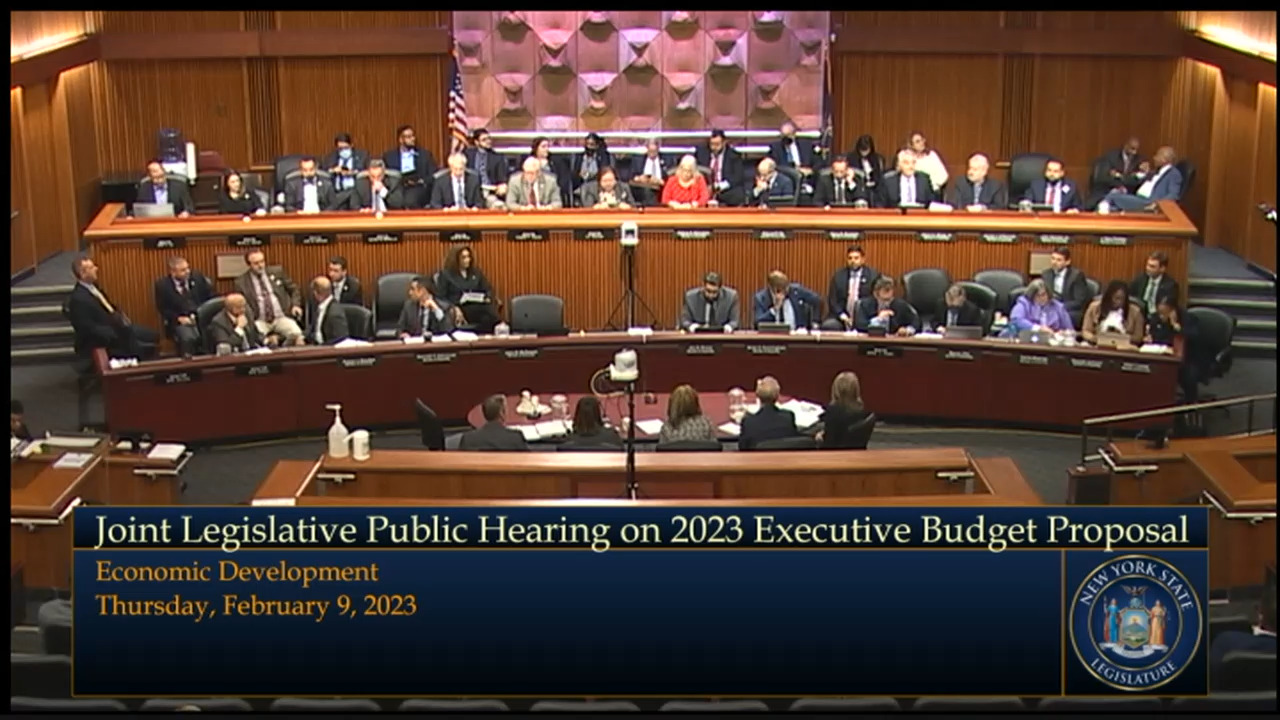 Economic Development Commissioner Testifies During a Budget Hearing on Economic Development and the Arts