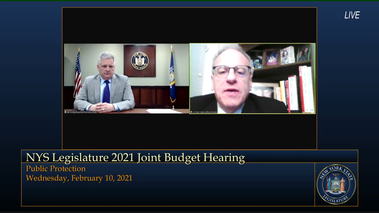 Dinowitz Questions State Police Acting Superintendent During Budget Hearing on Public Protection