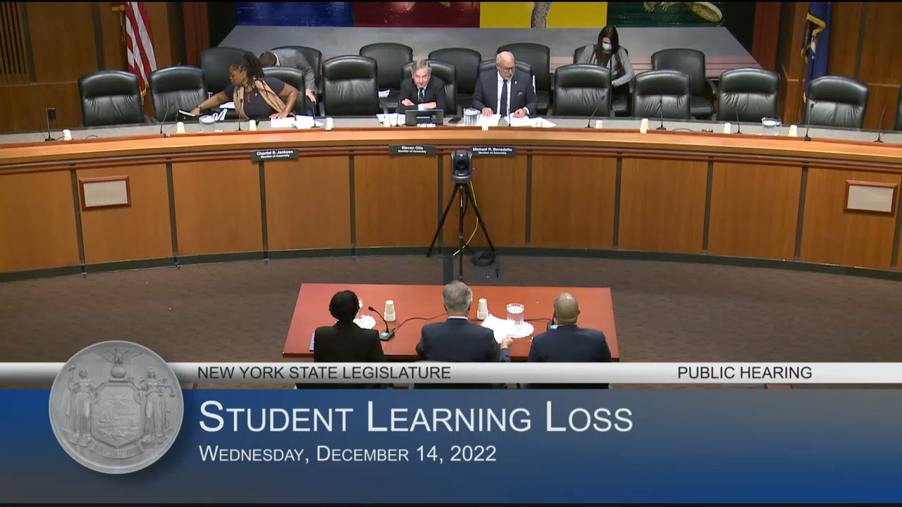 NYS Department of Education Representatives Testify During Hearing on Student Learning Loss