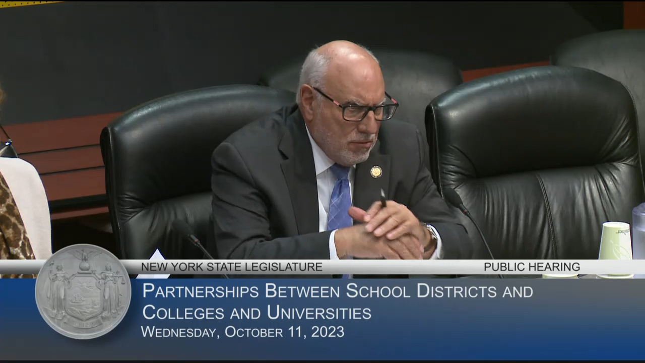 SUNY Vice Chancellor for Community Colleges Testifies at Hearing on Partnerships Between School Districts and Colleges