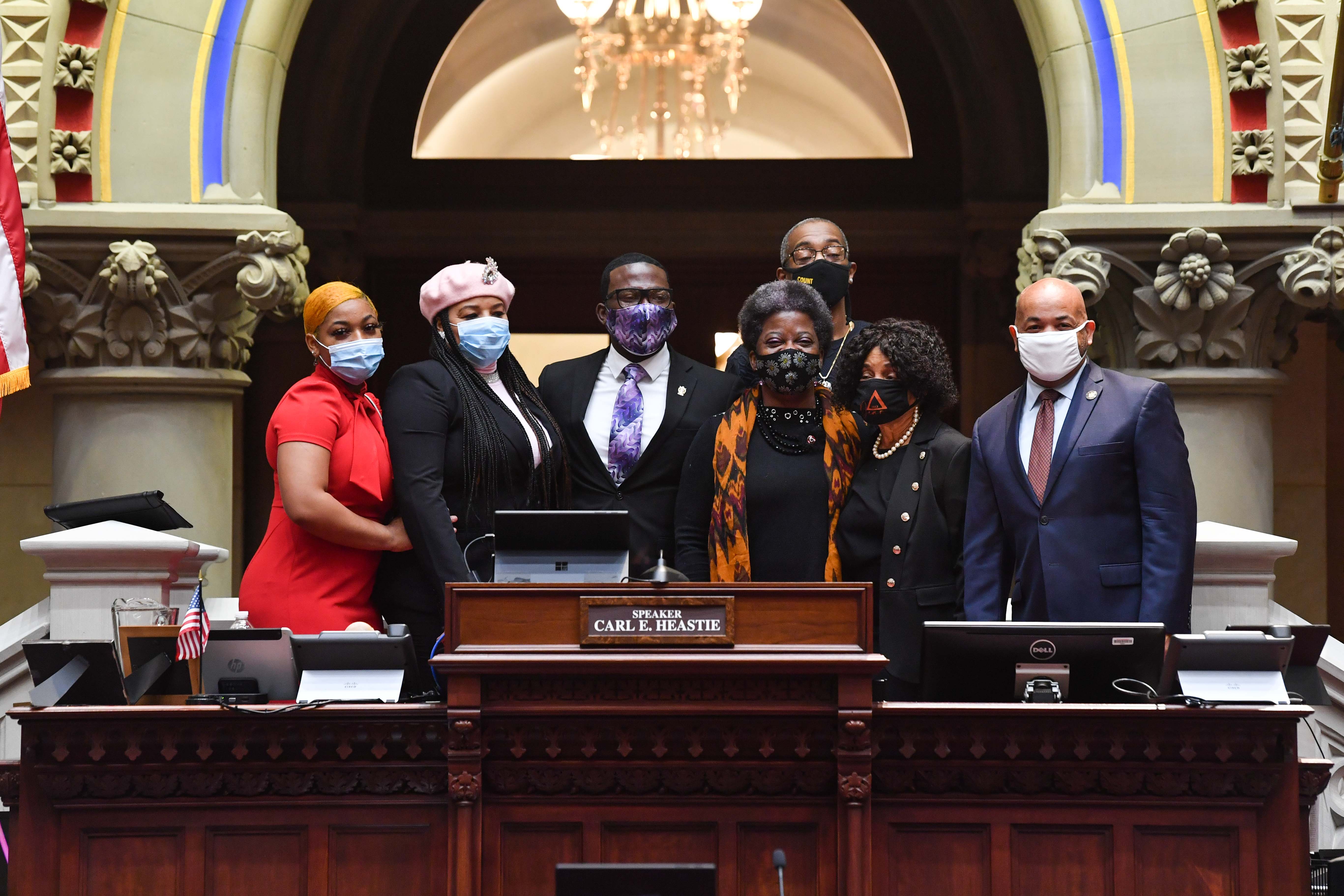 Speaker Carl Heastie swears in new Assemblymember Demond L. Meeks to represent the 137th AD