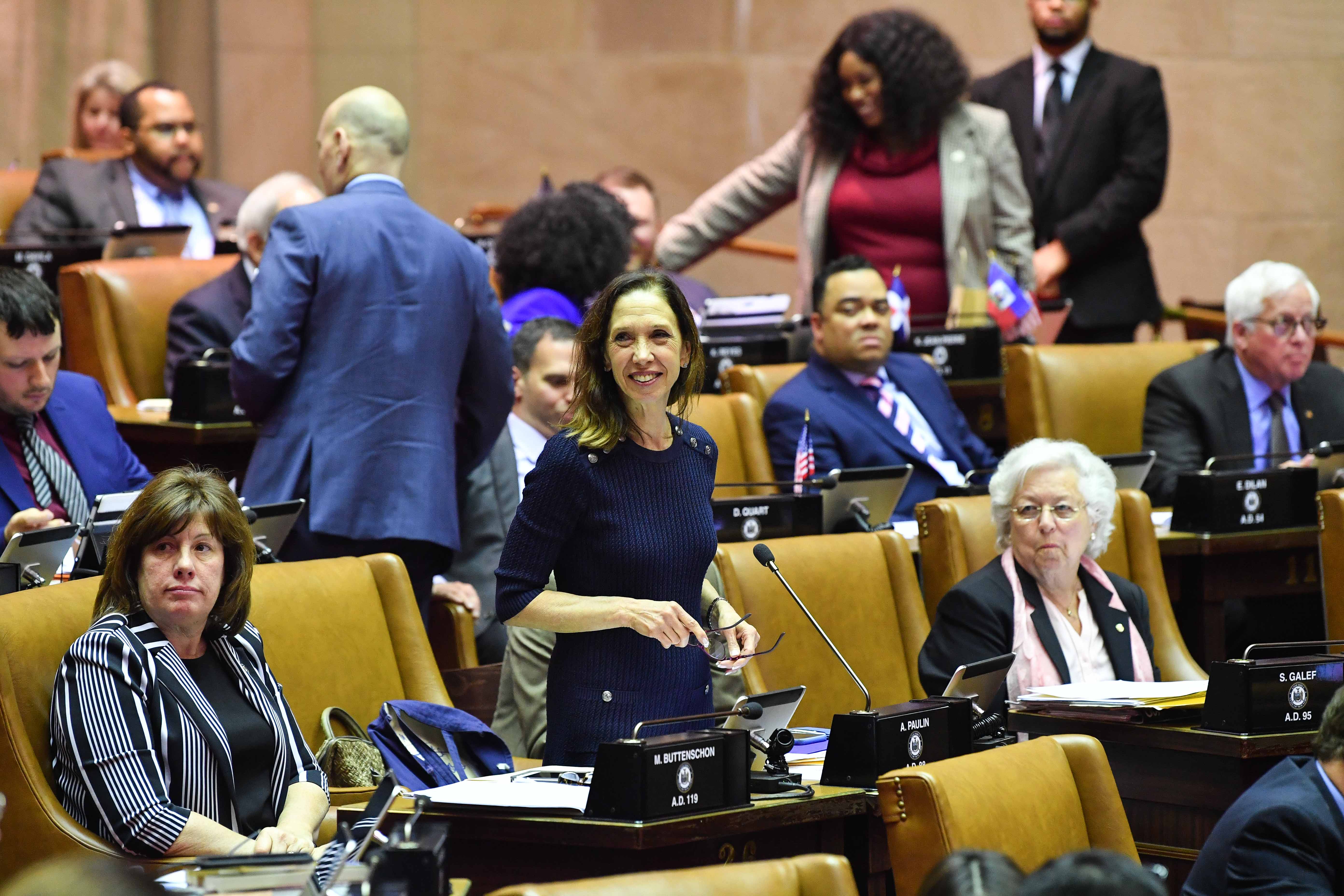 Amy Paulin during a debate on the floor of the New York State Assembly.