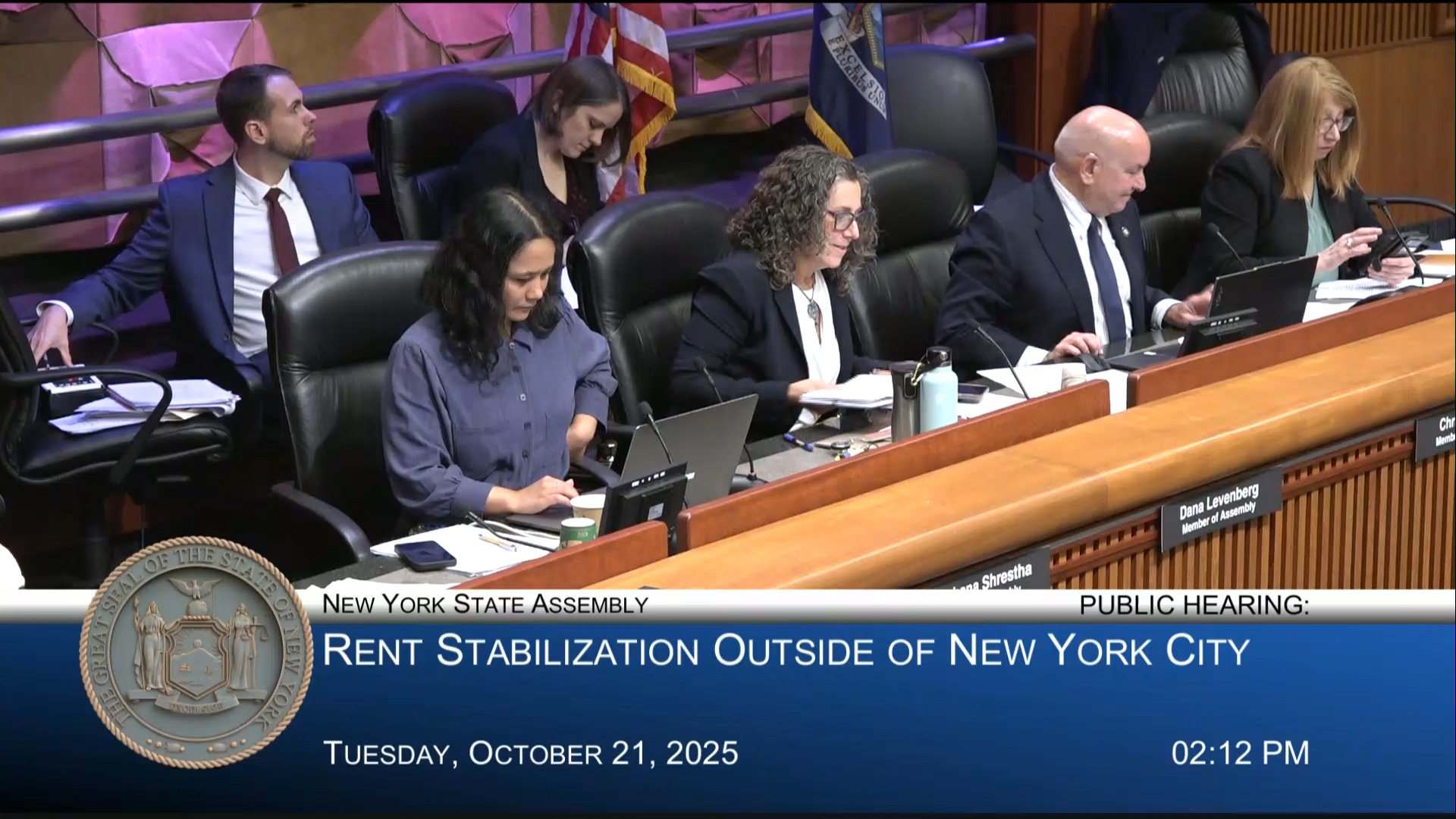 Levenberg Questions Advocates During a Public Hearing on Rent Stabilization Outside NYC