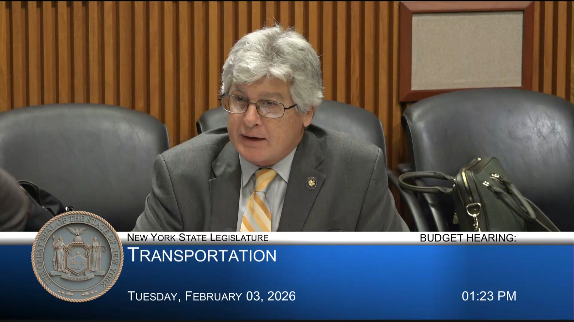 DOT Commissioner Testifies During a Joint Budget Hearing on Transportation
