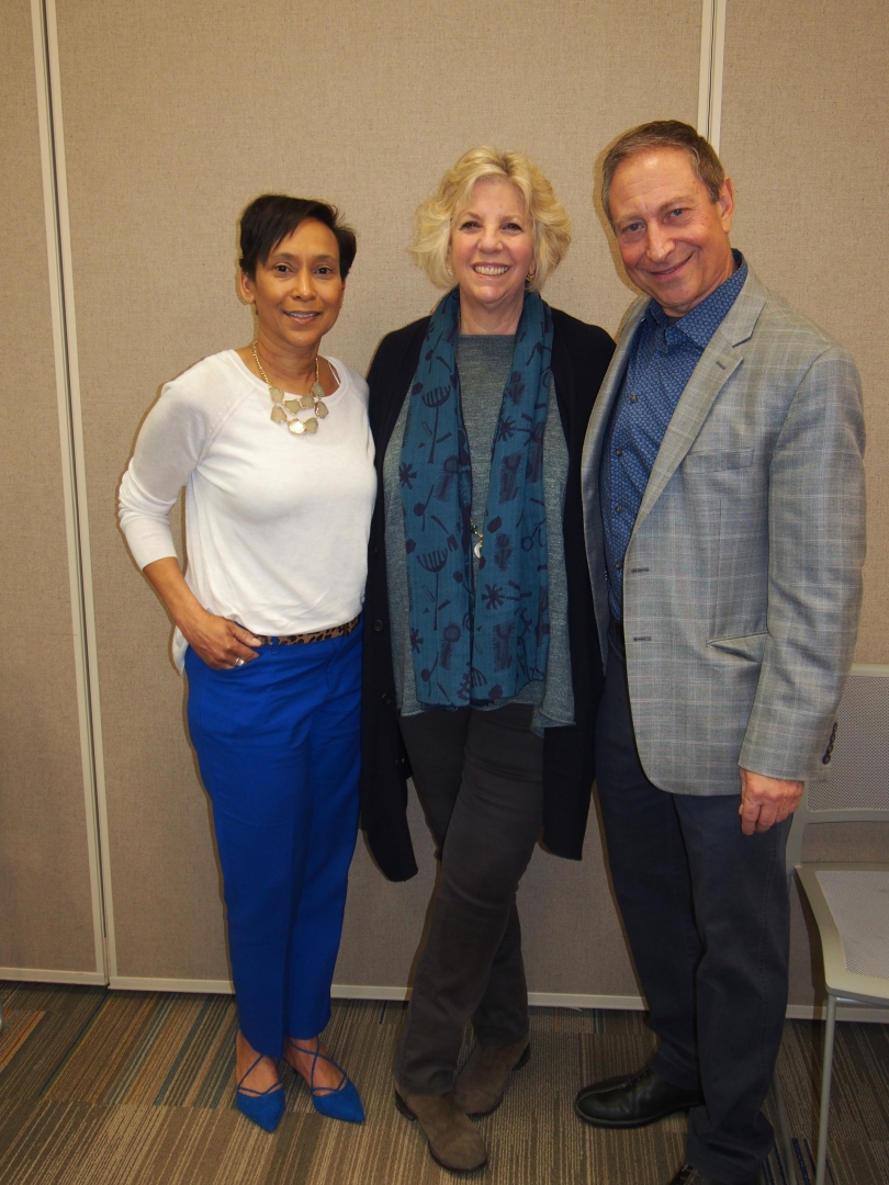 Sara V. Tyghter of Global Lyme Alliance, Assemblymember Barrett and Dr. Horowitz posing after #GetTickedOff educational forum at the Boardman Branch Library in Poughkeepsie NY.