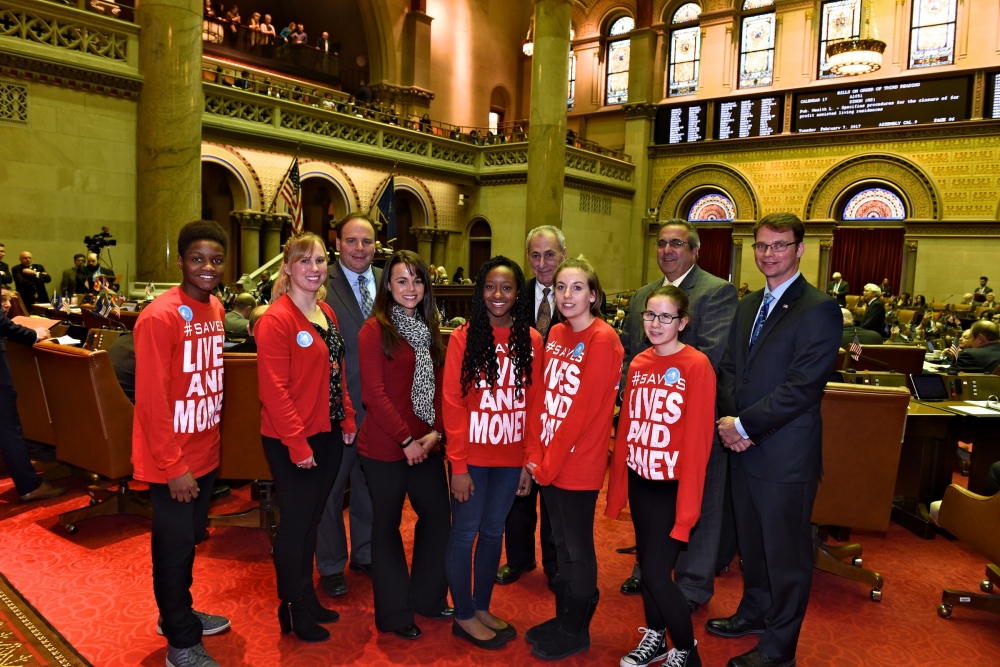 Lee Dennery, Sunnie Smith, Assemblyman Phil Palmesano, Sarah Robbins, Jahleah Dennery, Krissi Elliot,Cheyenne Elliot, Assemblyman Joe Giglio and Assemblyman Chris Friend.