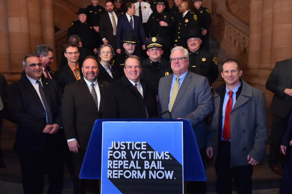 (Left to right) Assemblyman Joseph M. Giglio (R,C,I-Gowanda), Assemblyman Christopher S. Friend (R,C,I-Big Flats), Assemblyman Phil Palmesano (R,C,I-Corning), Assemblywoman Marjorie Byrnes (R,C-Caledo