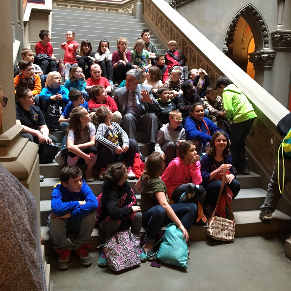 Assemblyman Stirpe had a fun talk with Ms. Fitzpatrick's 5th grade class from Fabius-Pompey Elementary School.