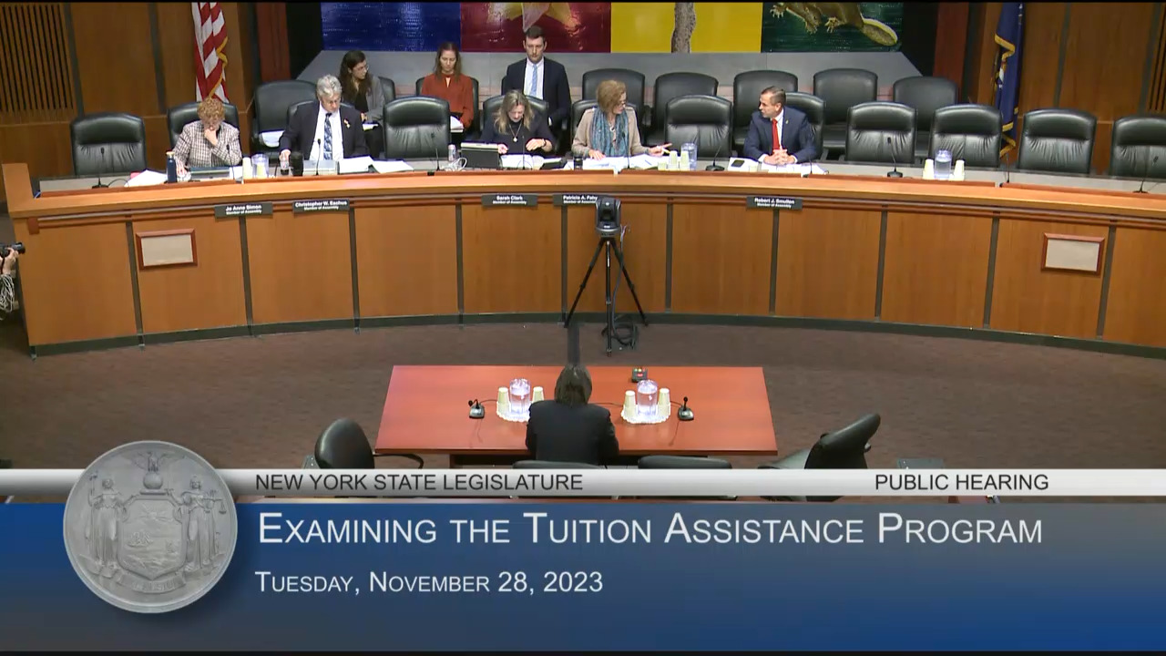 UUP President Testifies During Hearing on NYS Tuition Assistance Program