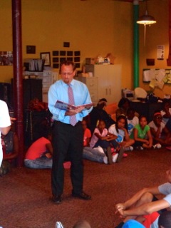 Assemblymember Bronson visited the North East Development Freedom School, which runs a terrific summer educational and reading program for kids in Rochester. Assemblymember Bronson had a great time be
