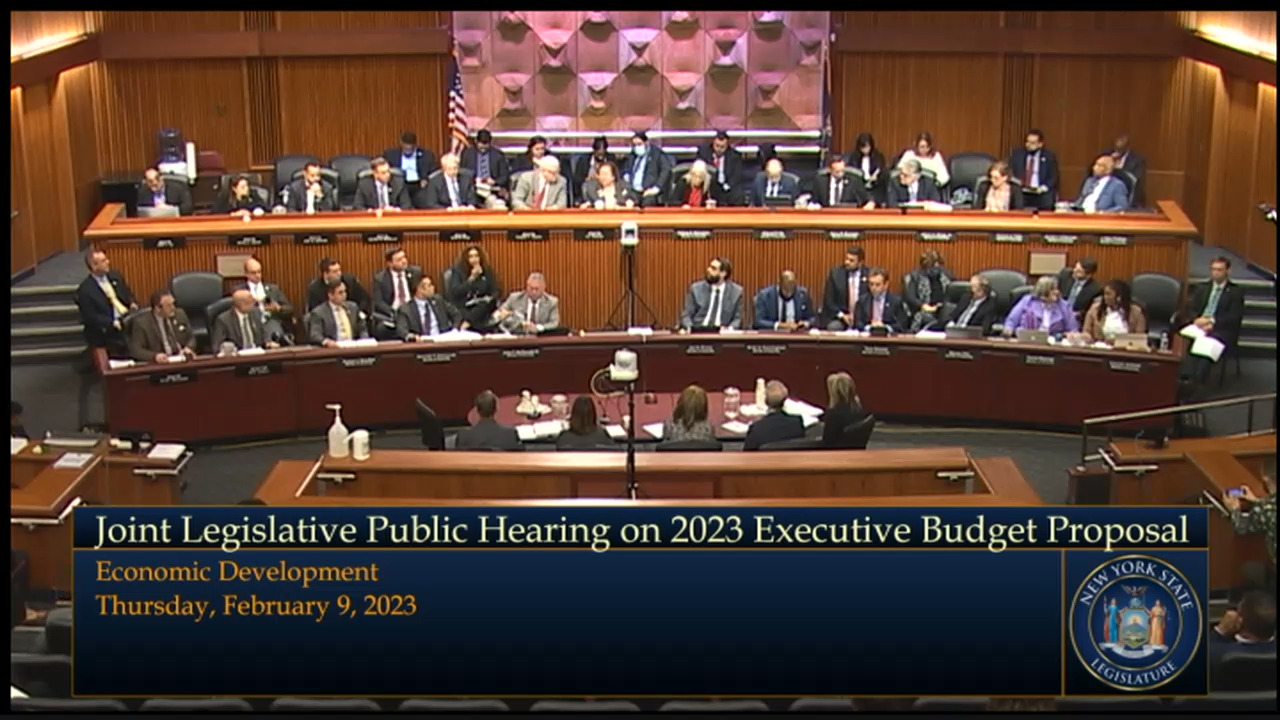 Economic Development Commissioner Testifies During a Budget Hearing on Economic Development and the Arts