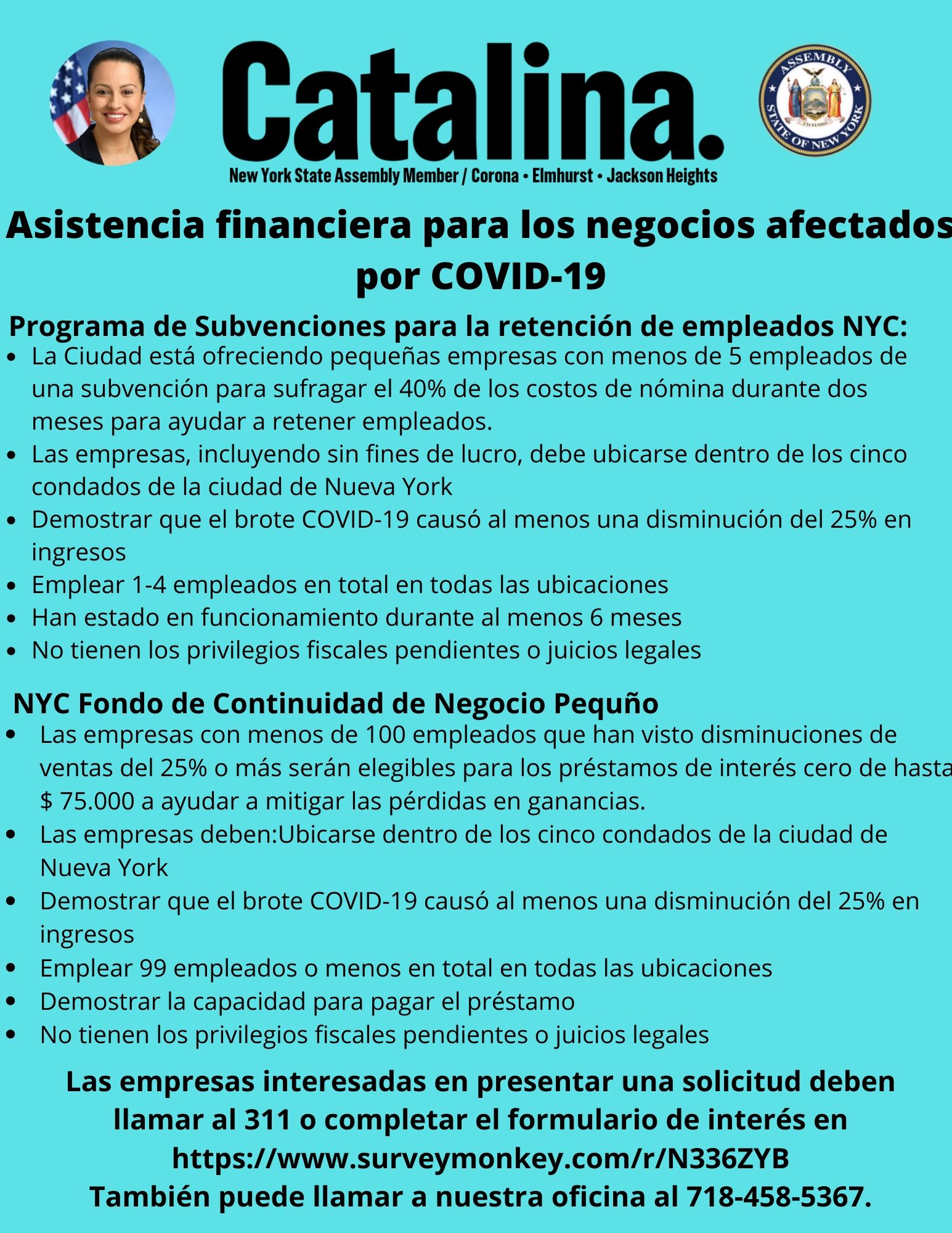 Asistencia financiera para los negocios afectados por COVID-19