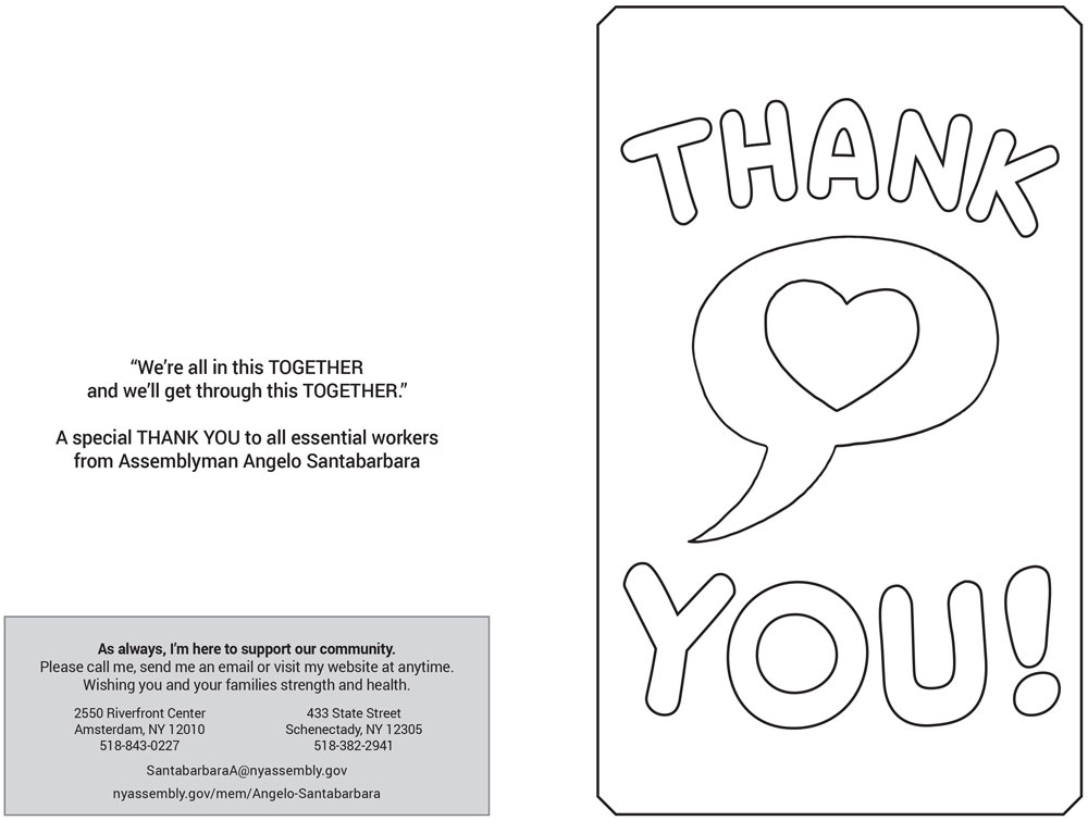 Thank you card to essential workers