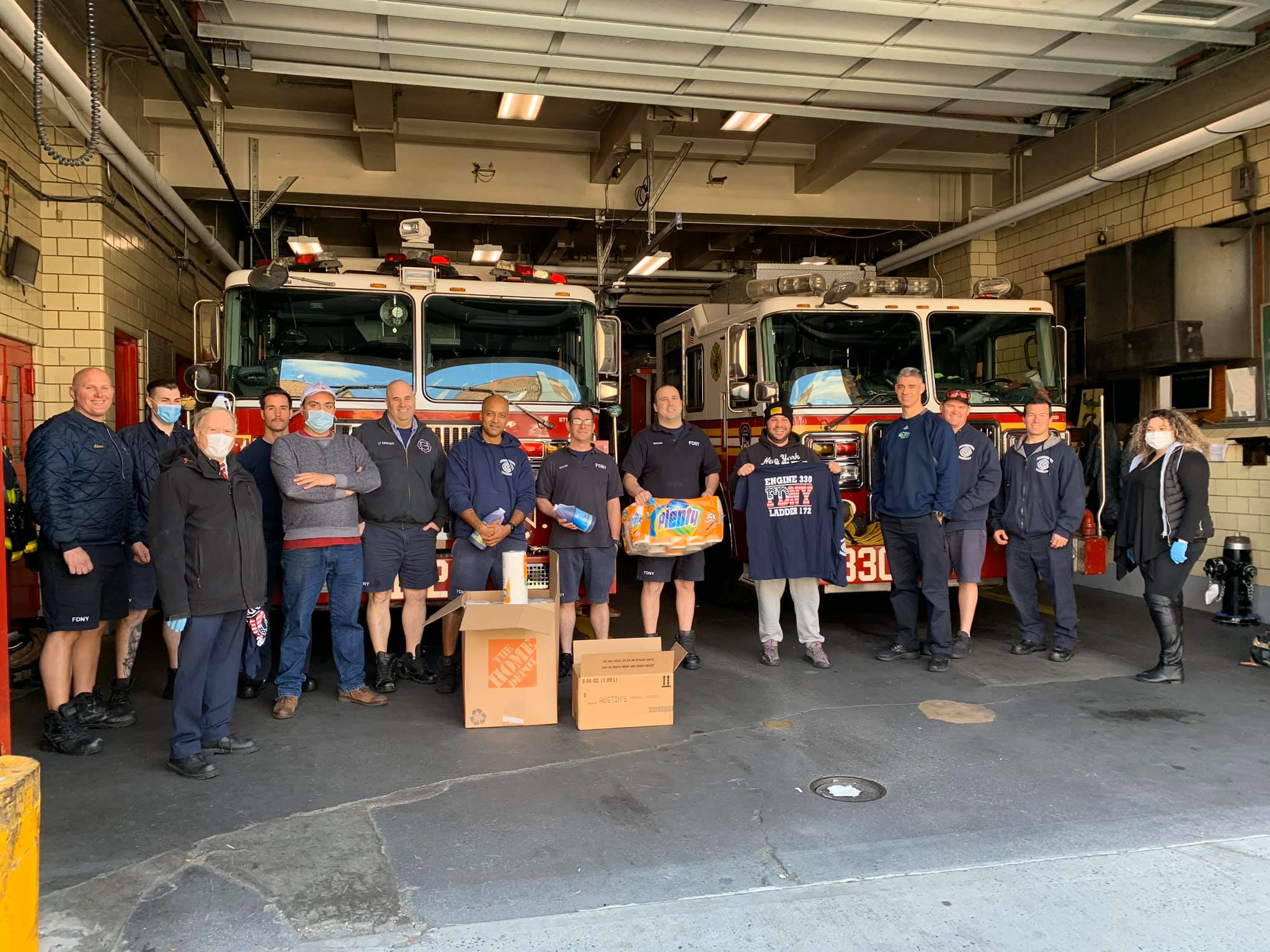 Assemblyman Colton With the UPDC President Organized Hot Food and Cleaning Supplies Delivery to the First Responders