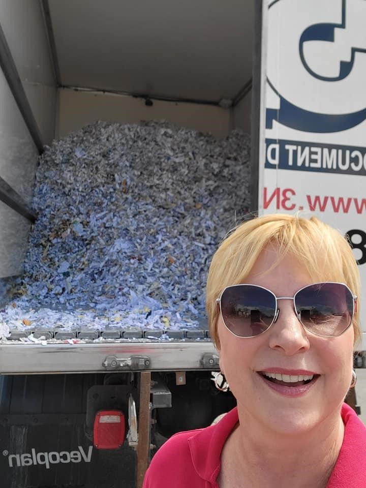 CAPTION for both photos: Assemblywoman Mary Beth Walsh (R,C-Ballston) (right) pictured with volunteers from the Town of Milton on April 15, 2023